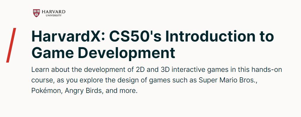 CS50's Introduction to Game Development