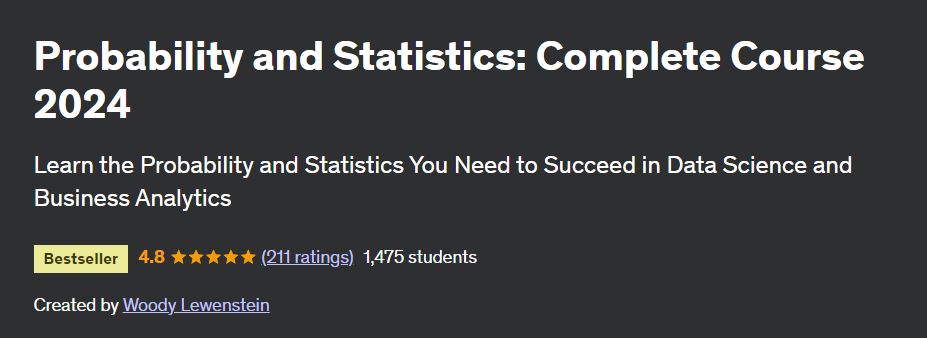 Probability and Statistics: Complete Course 2024