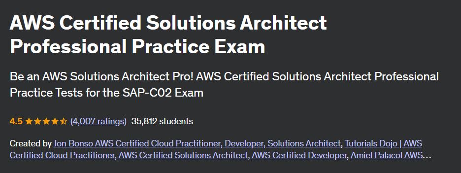 AWS Certified Solutions Architect Professional Practice Exam