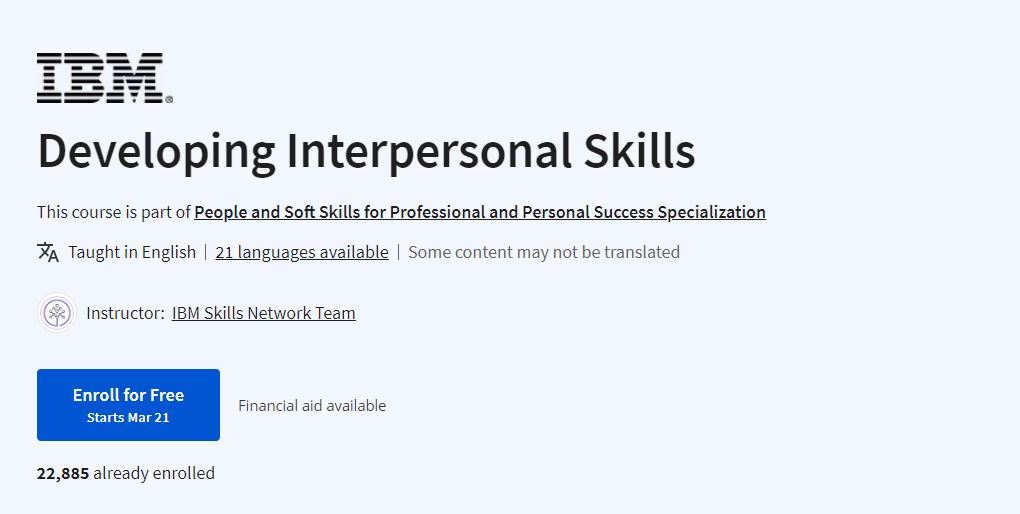 Developing Interpersonal Skills 