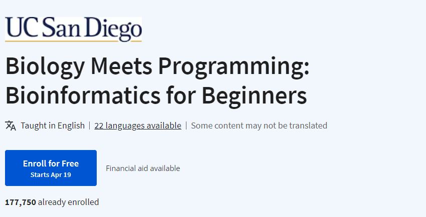 Biology Meets Programming: Bioinformatics for Beginners