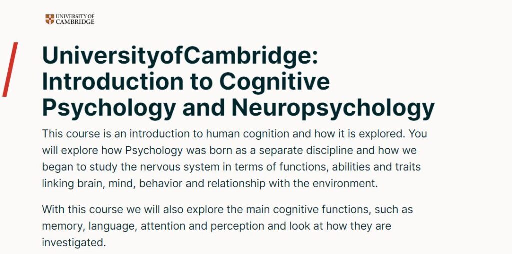 Introduction to Cognitive Psychology and Neuropsychology