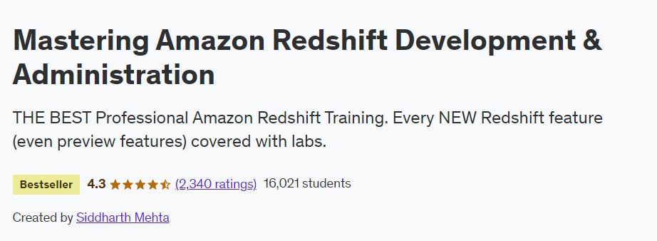 Mastering Amazon Redshift Development & Administration