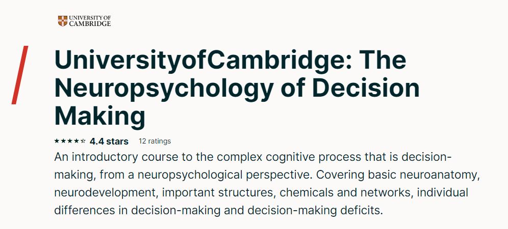 The Neuropsychology of Decision Making