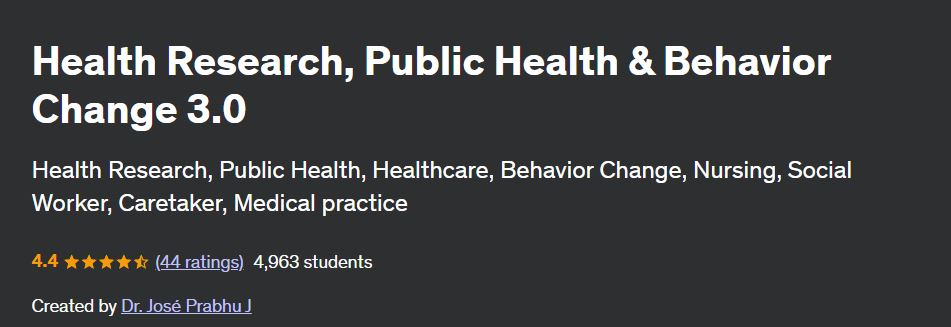 Health Research, Public Health & Behavior Change 3.0