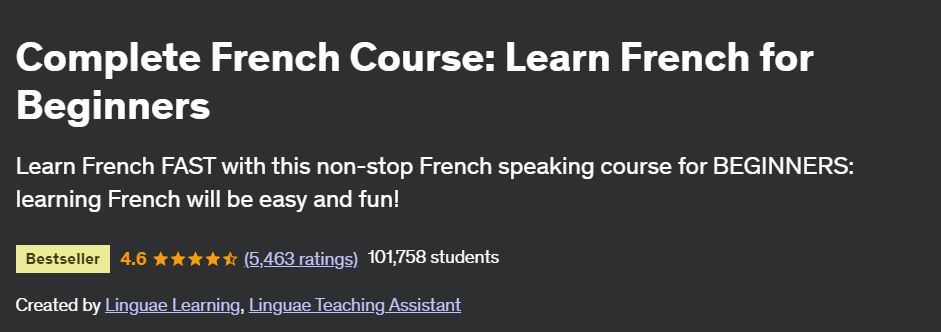 Complete French Course: Learn French for Beginners