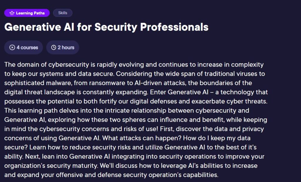 Generative AI for Security Professionals 