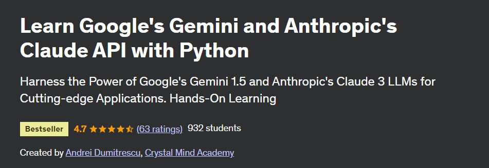 Learn Google's Gemini and Anthropic's Claude API with Python