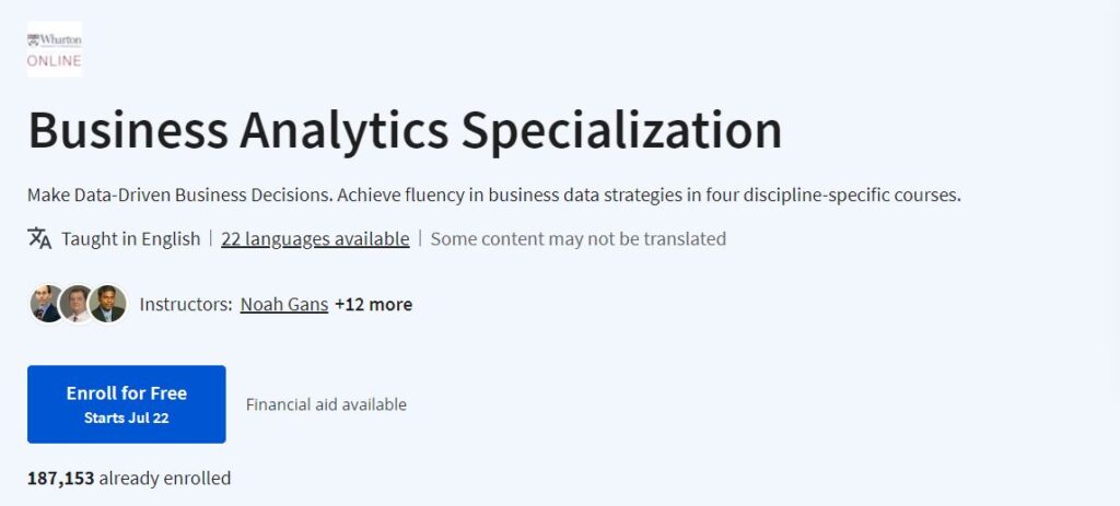 Business Analytics Specialization 