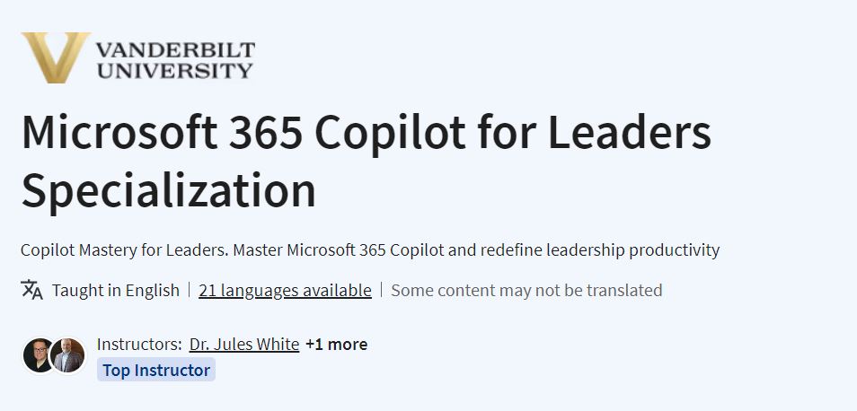 Microsoft 365 Copilot for Leaders Specialization