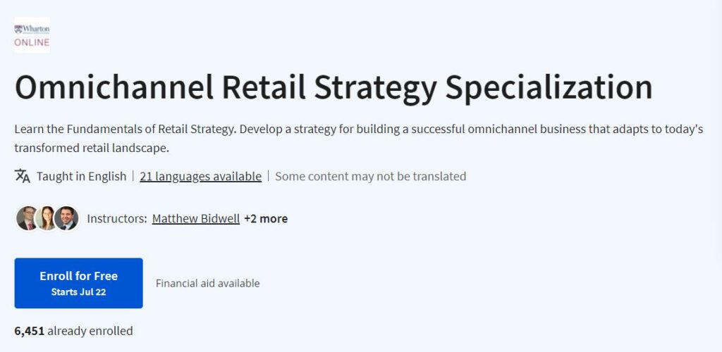 Omnichannel Retail Strategy Specialization 