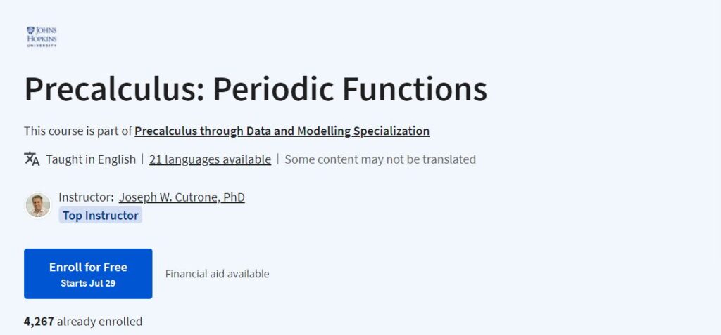 Precalculus: Periodic Functions 