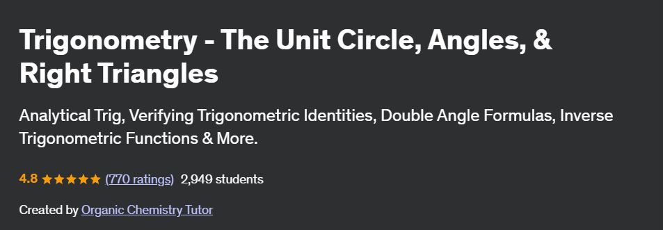 Trigonometry - The Unit Circle, Angles, & Right Triangles