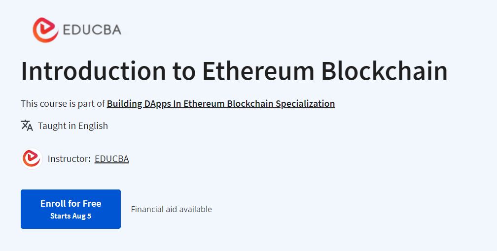 Introduction to Ethereum Blockchain