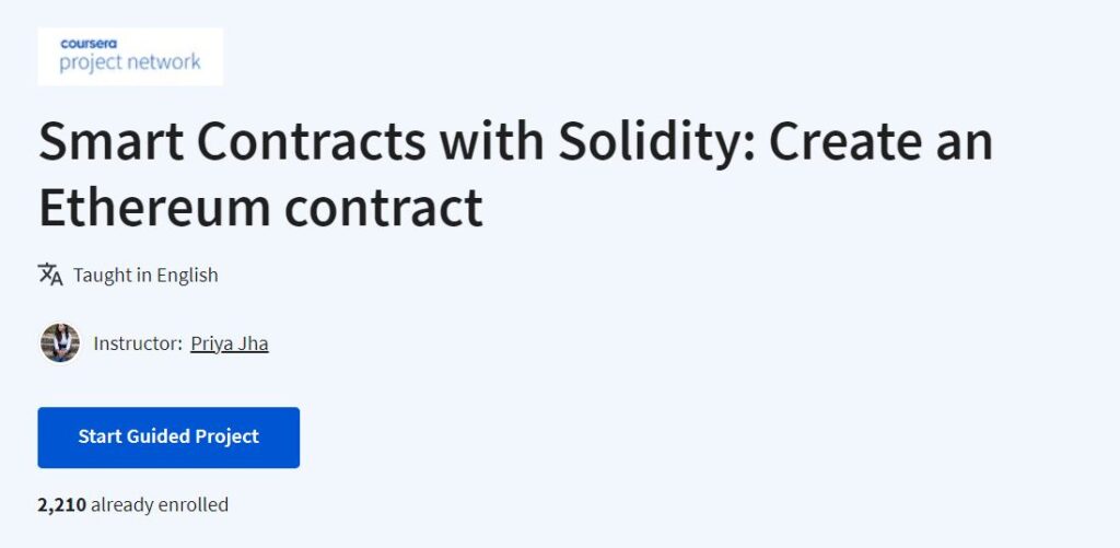 Smart Contracts with Solidity Create an Ethereum contract